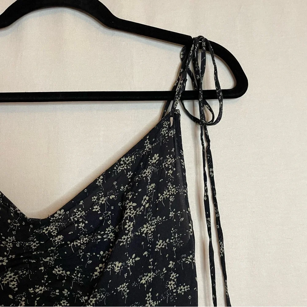 Free People Caught Up Tie Ditsy Floral Printed Mini Slip Dress - Picture 4 of 13